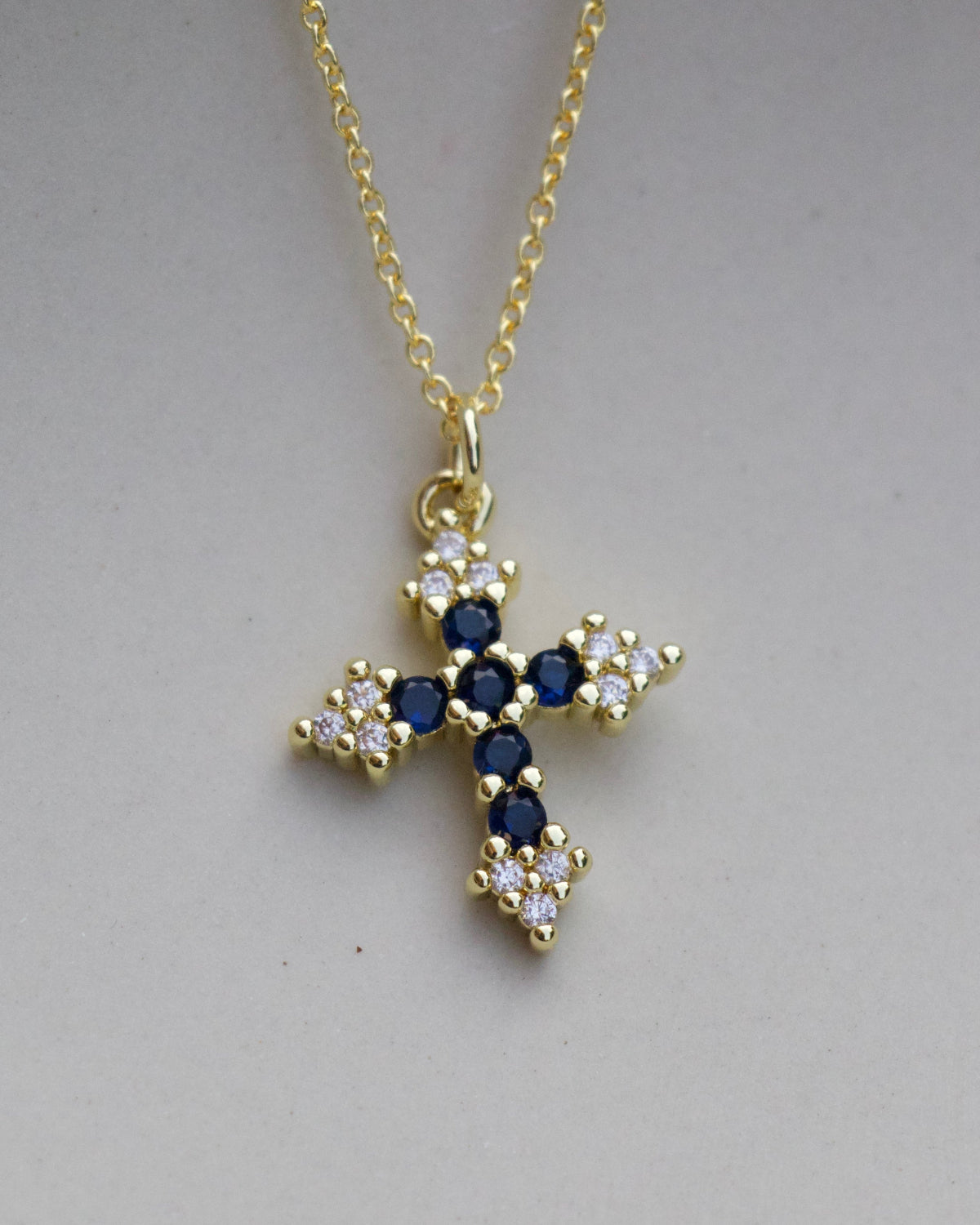 Blue Moon Cross Necklace