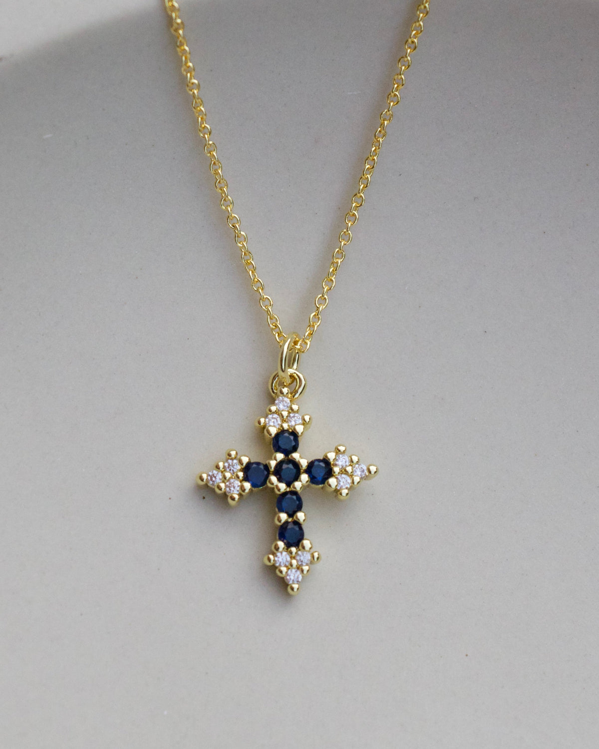 Blue Moon Cross Necklace