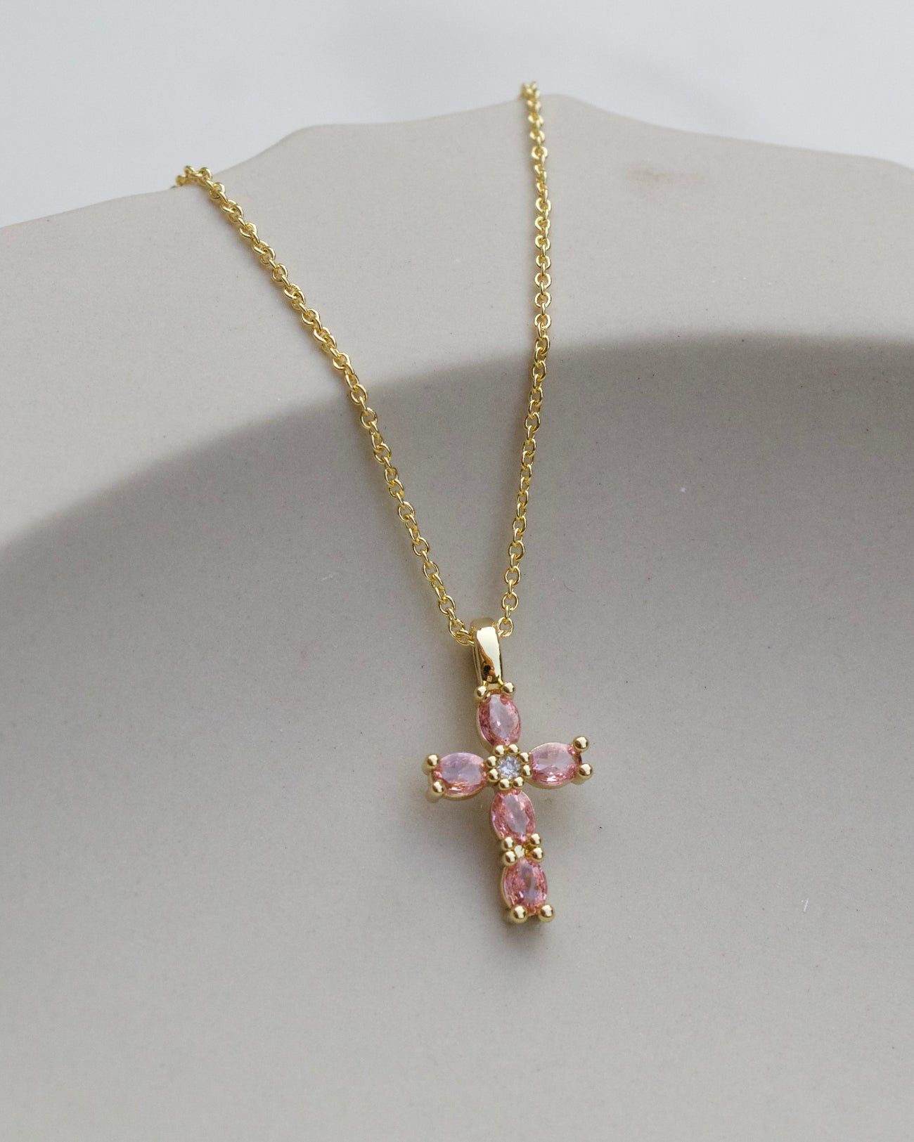 Blush Cross Necklace