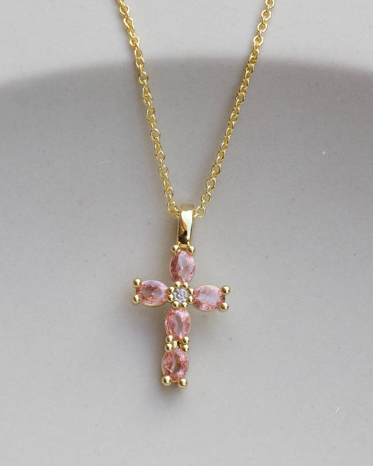 Blush Cross Necklace