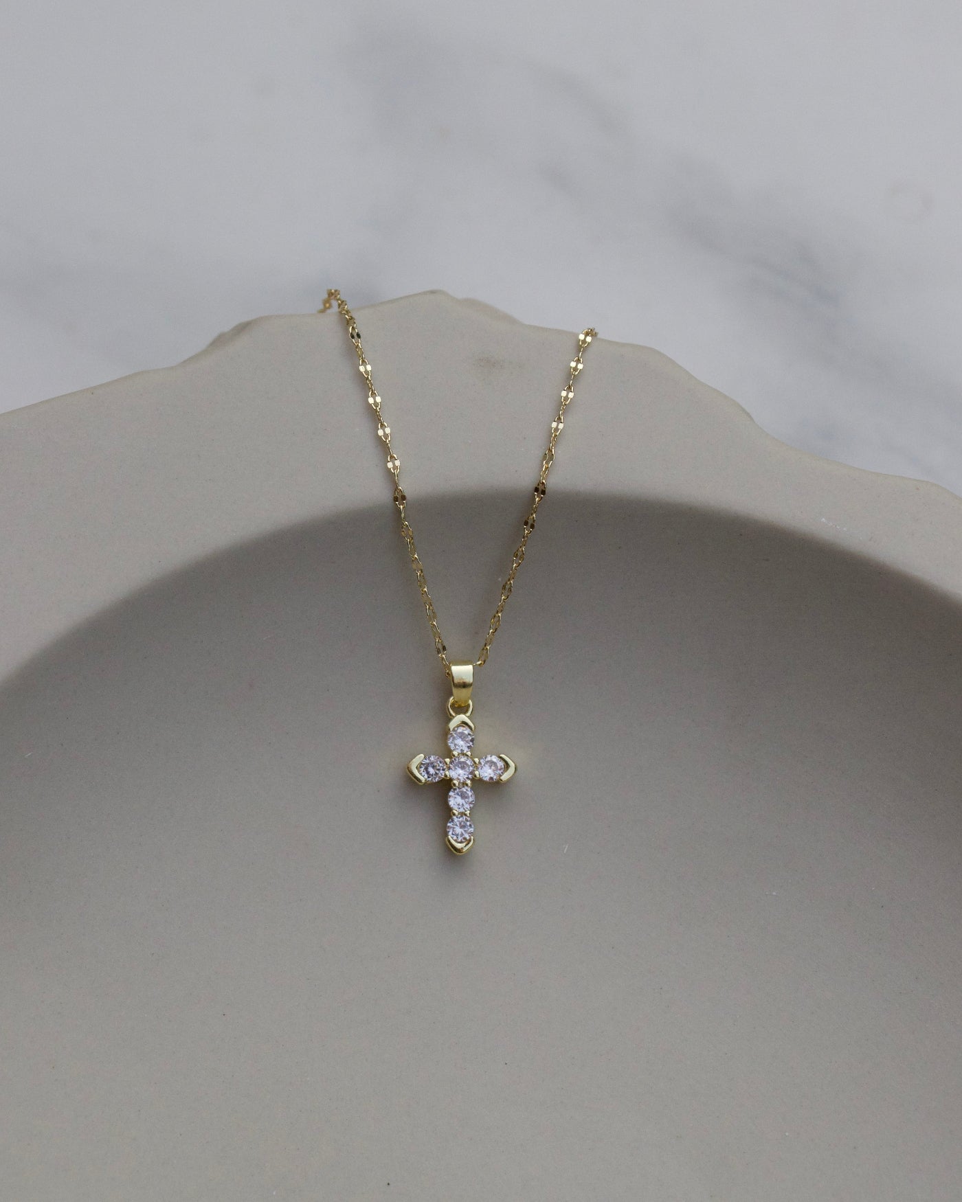 Lustre Cross Necklace