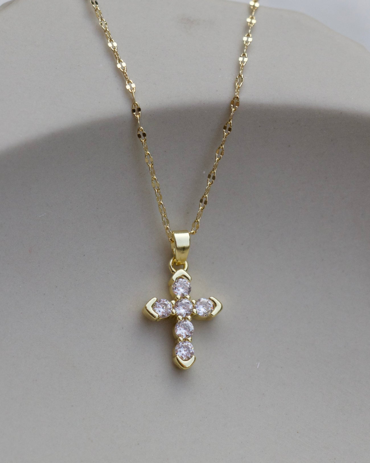 Lustre Cross Necklace