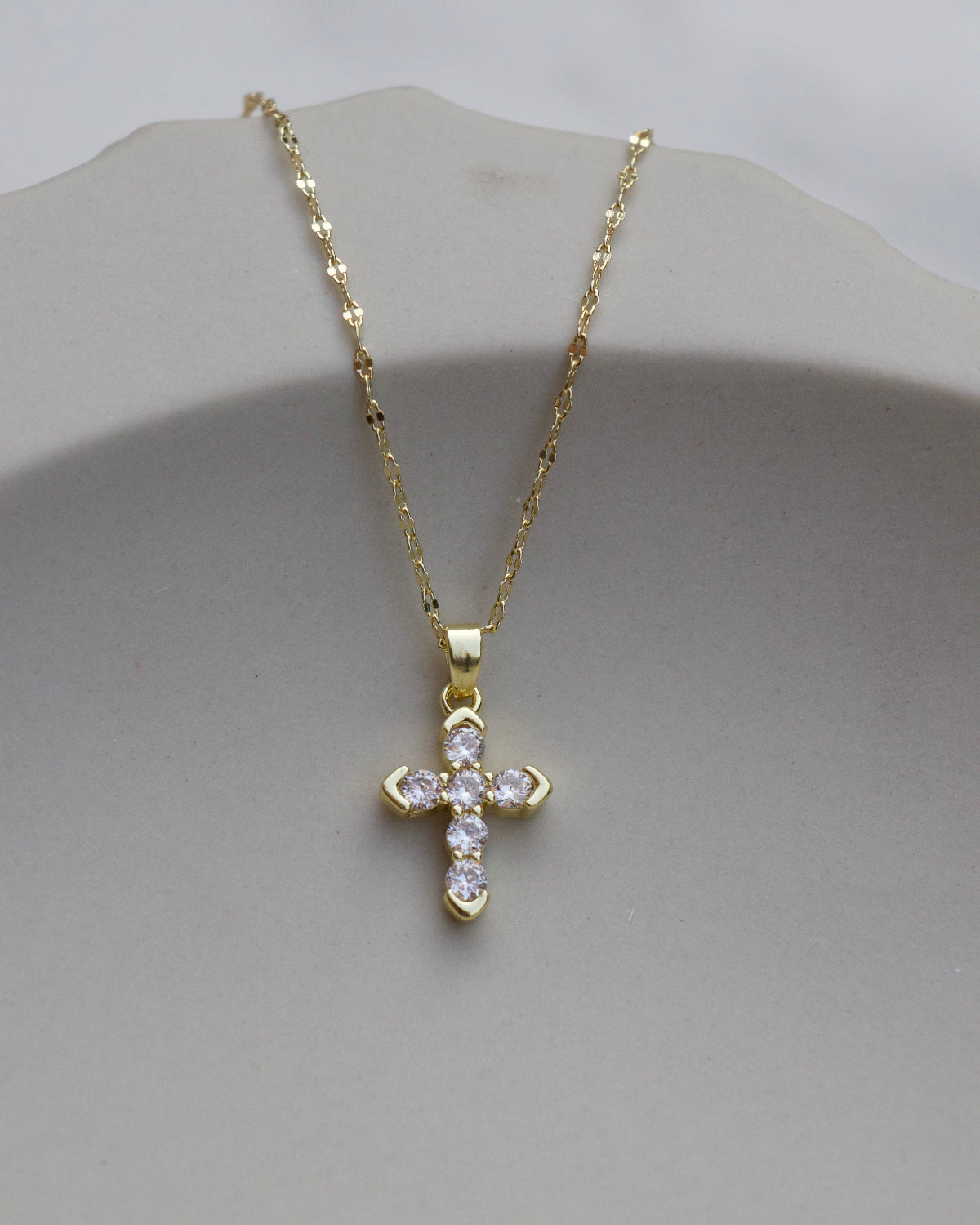 Lustre Cross Necklace