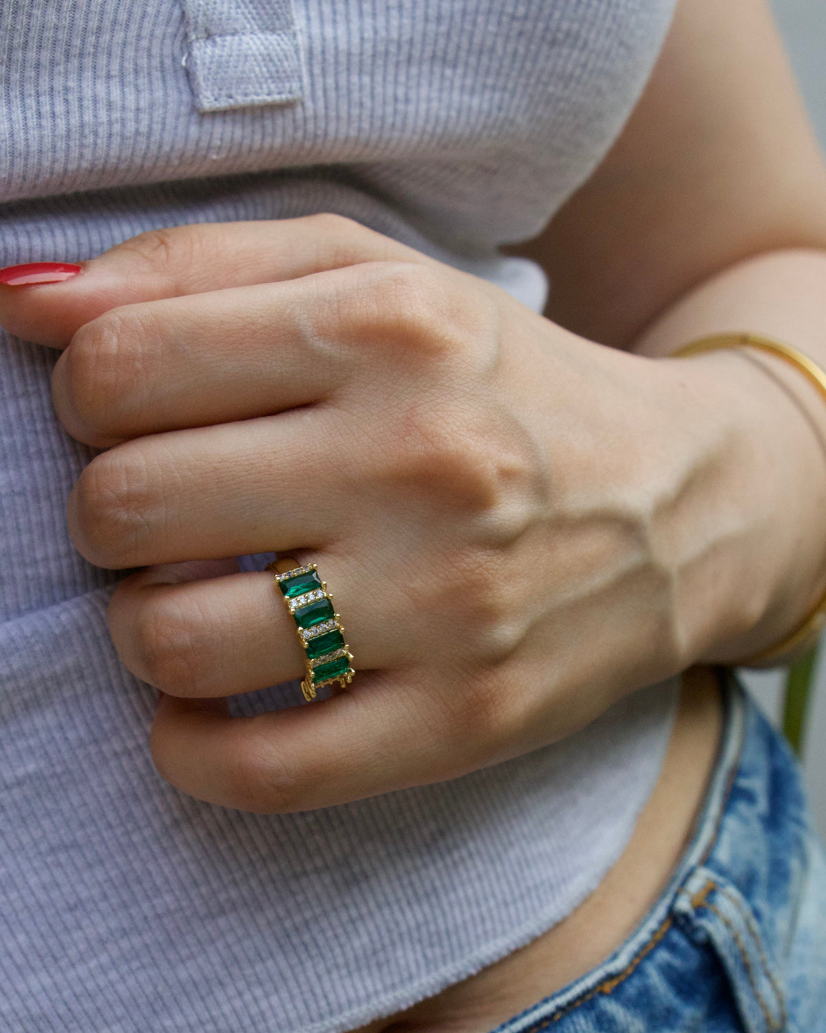 Sage Prism Ring