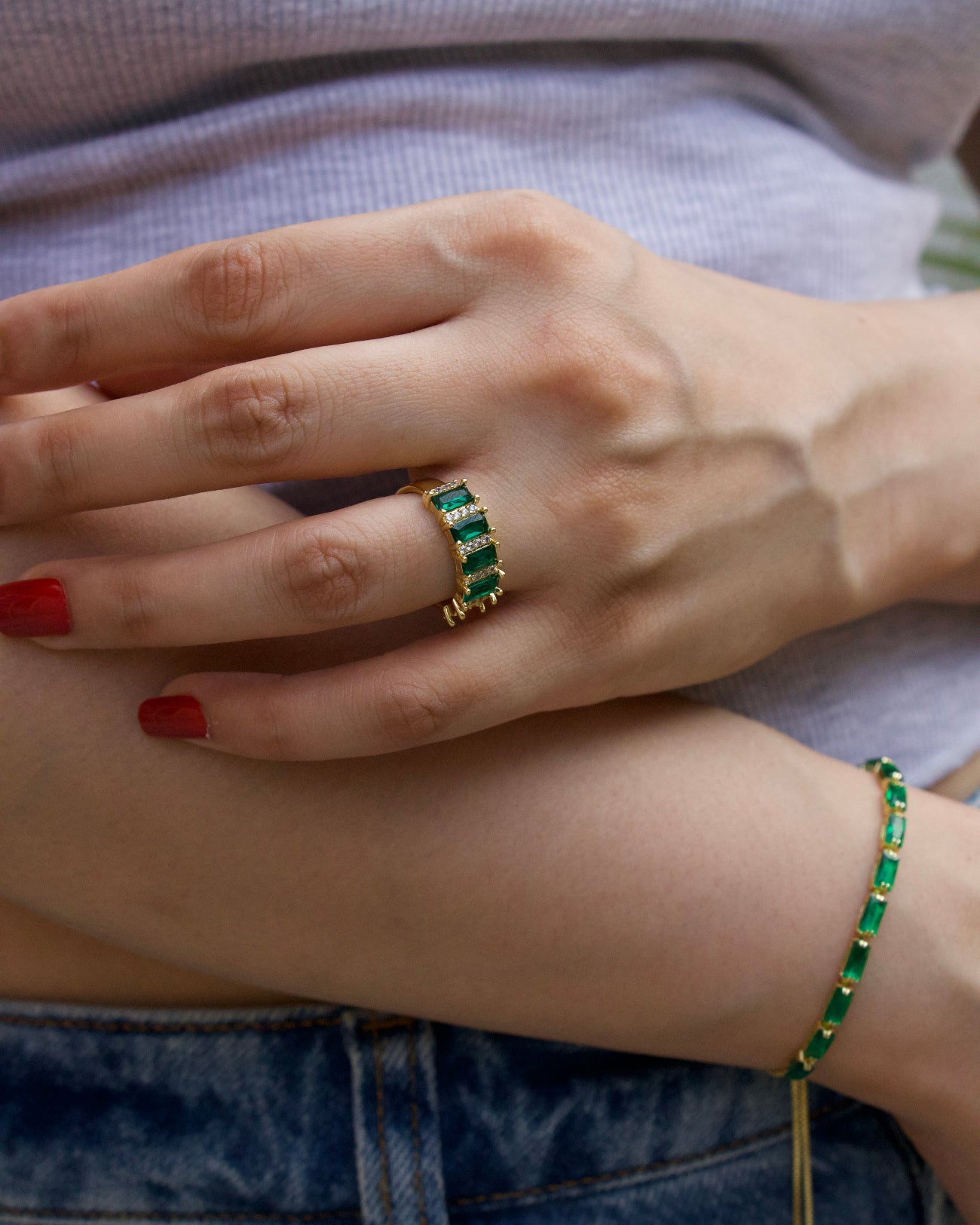Sage Prism Ring