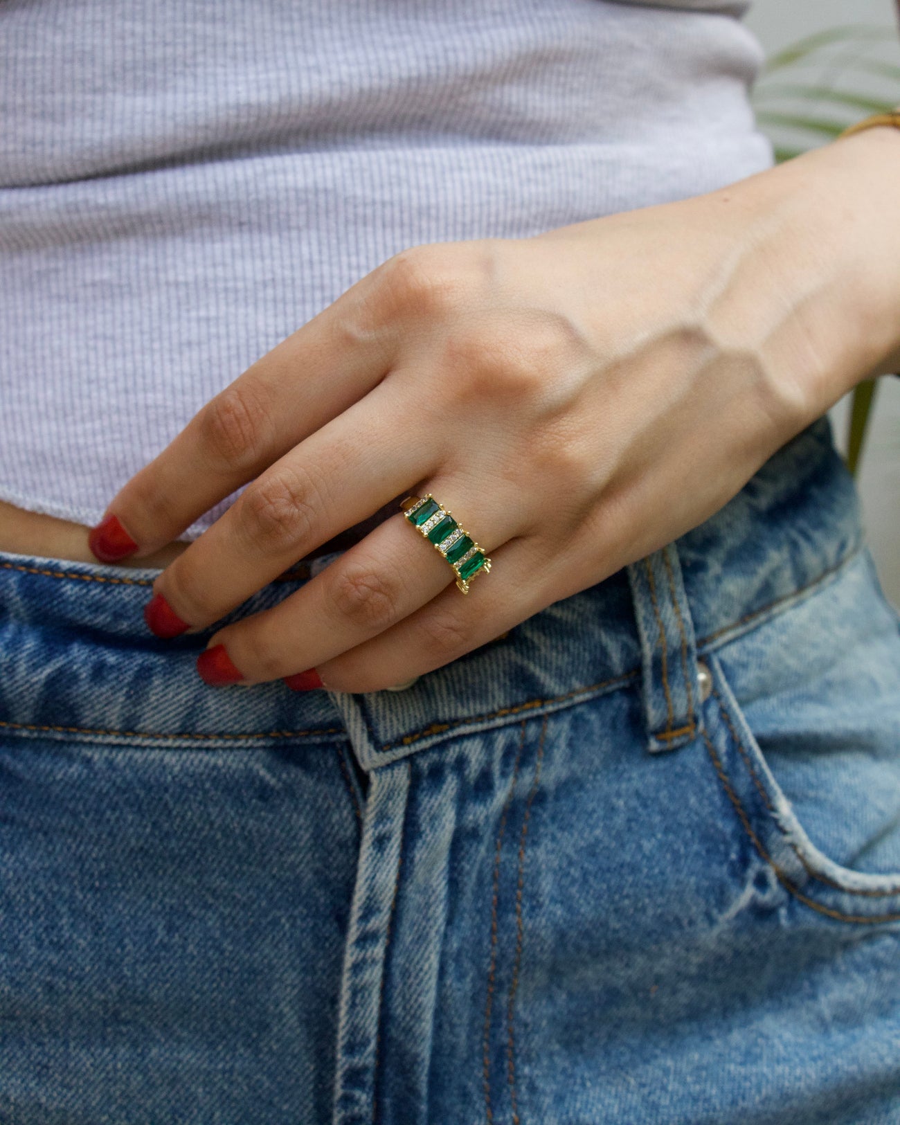 Sage Prism Ring