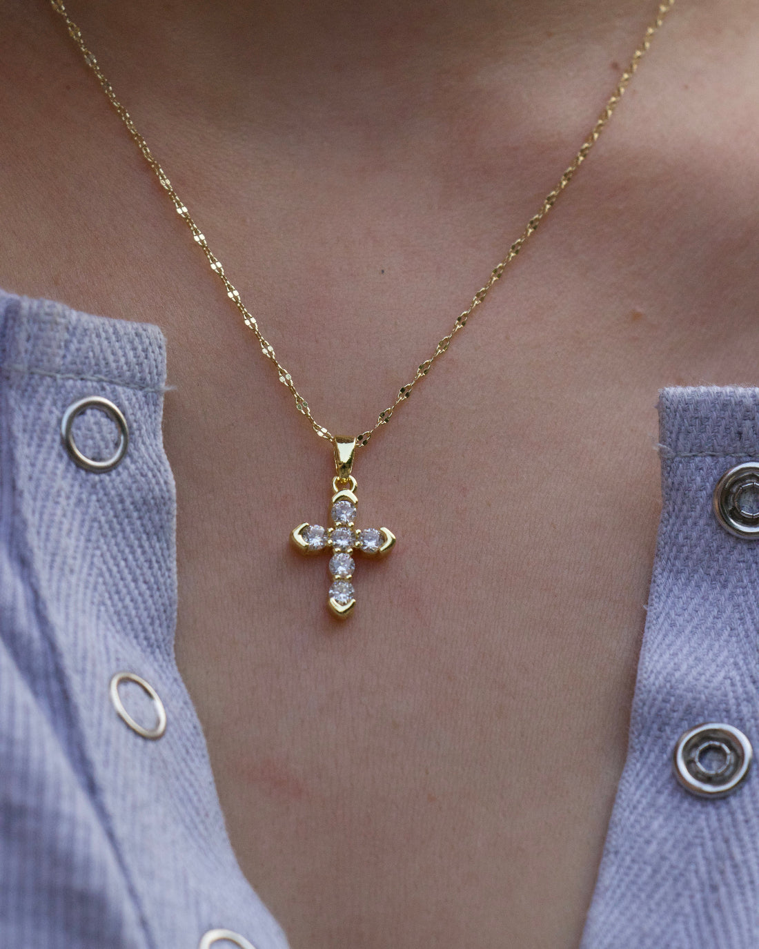 Lustre Cross Necklace