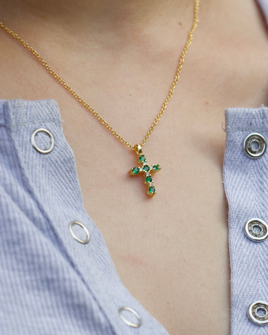 Basil Cross Necklace