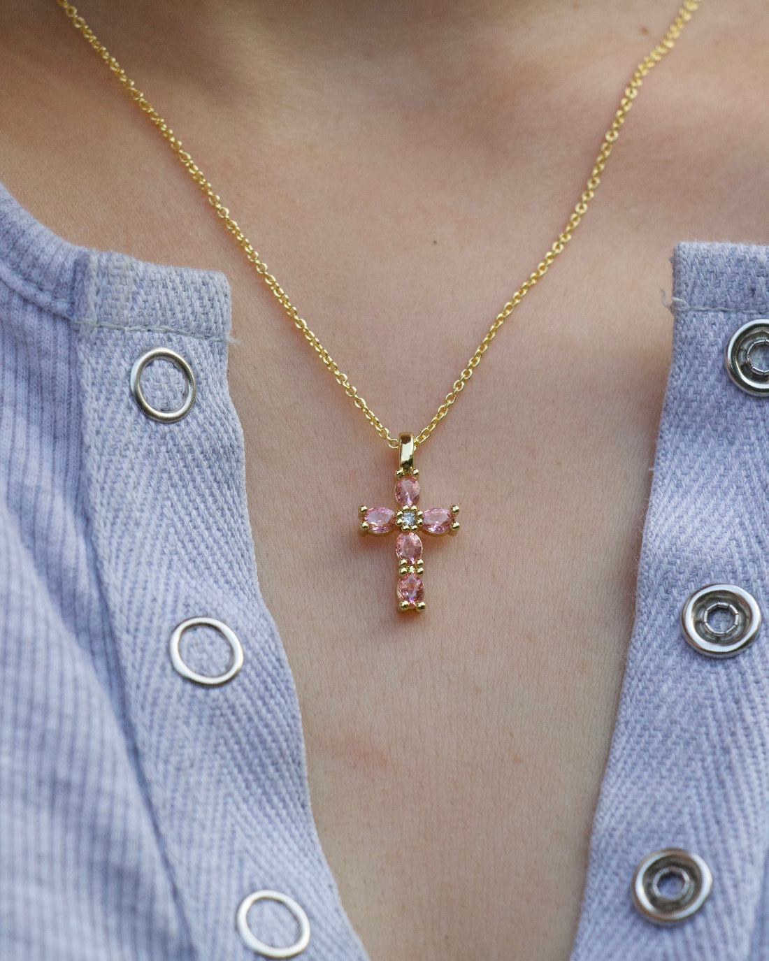 Blush Cross Necklace