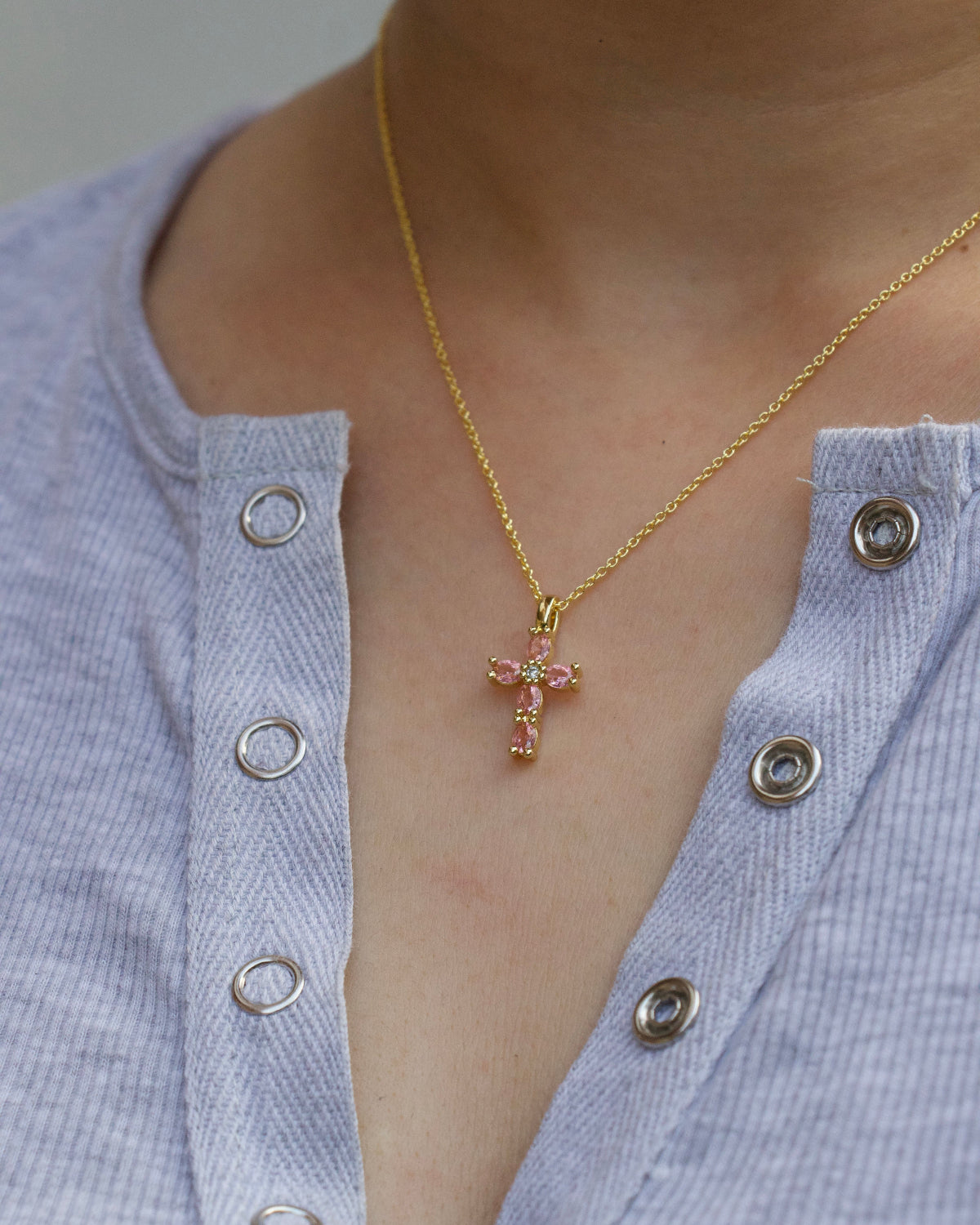 Blush Cross Necklace
