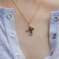 Blue Moon Cross Necklace