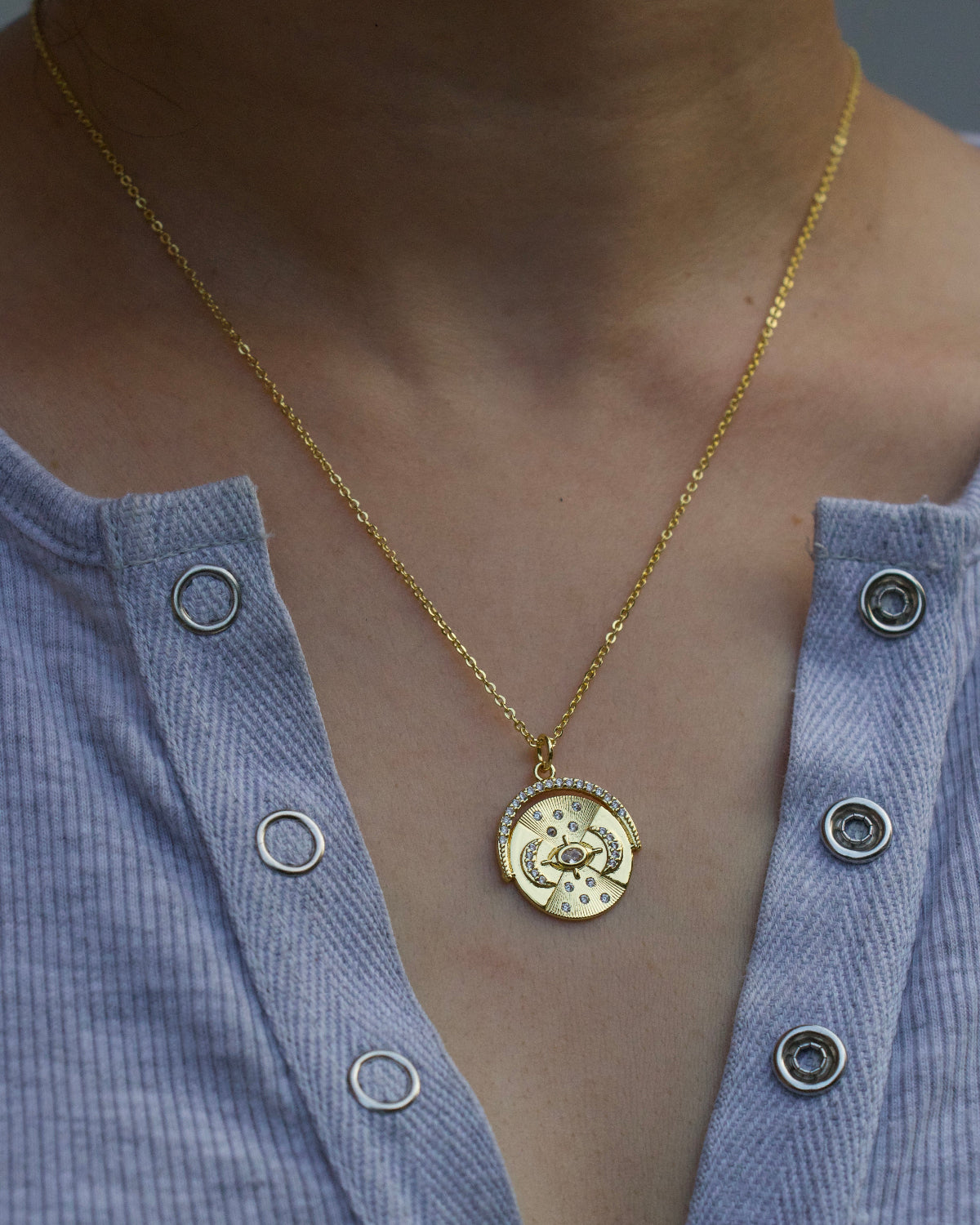 Moonlit Evil Eye Necklace