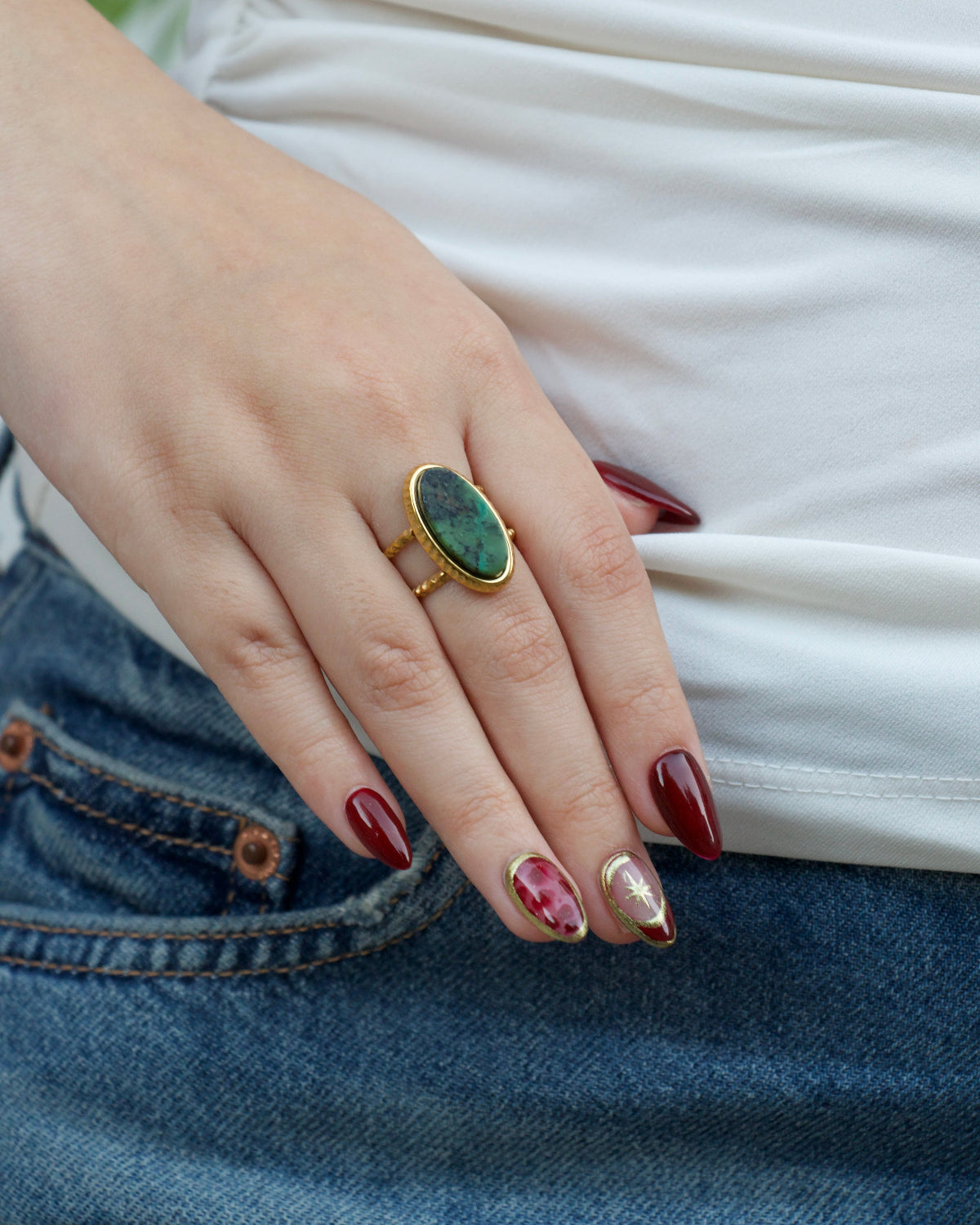 African Turquoise Stone Ring