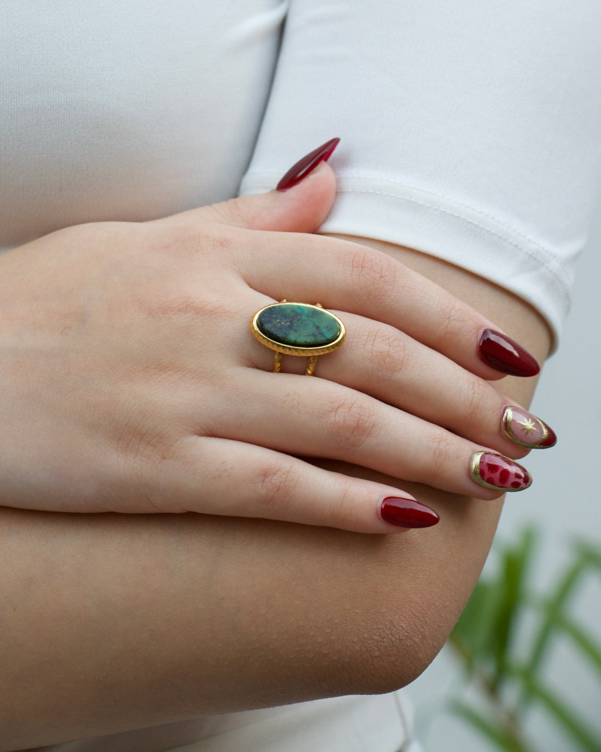 African Turquoise Stone Ring