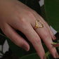 Textured Hollow Oval Ring