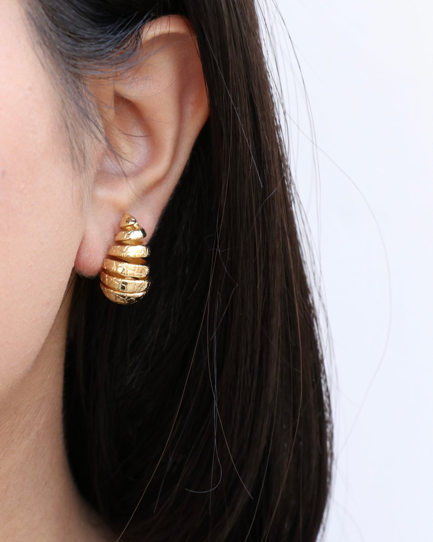 Textured Spiral Teardrop Earrings