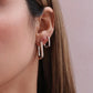 Platinum U-Shaped Hoop Earrings