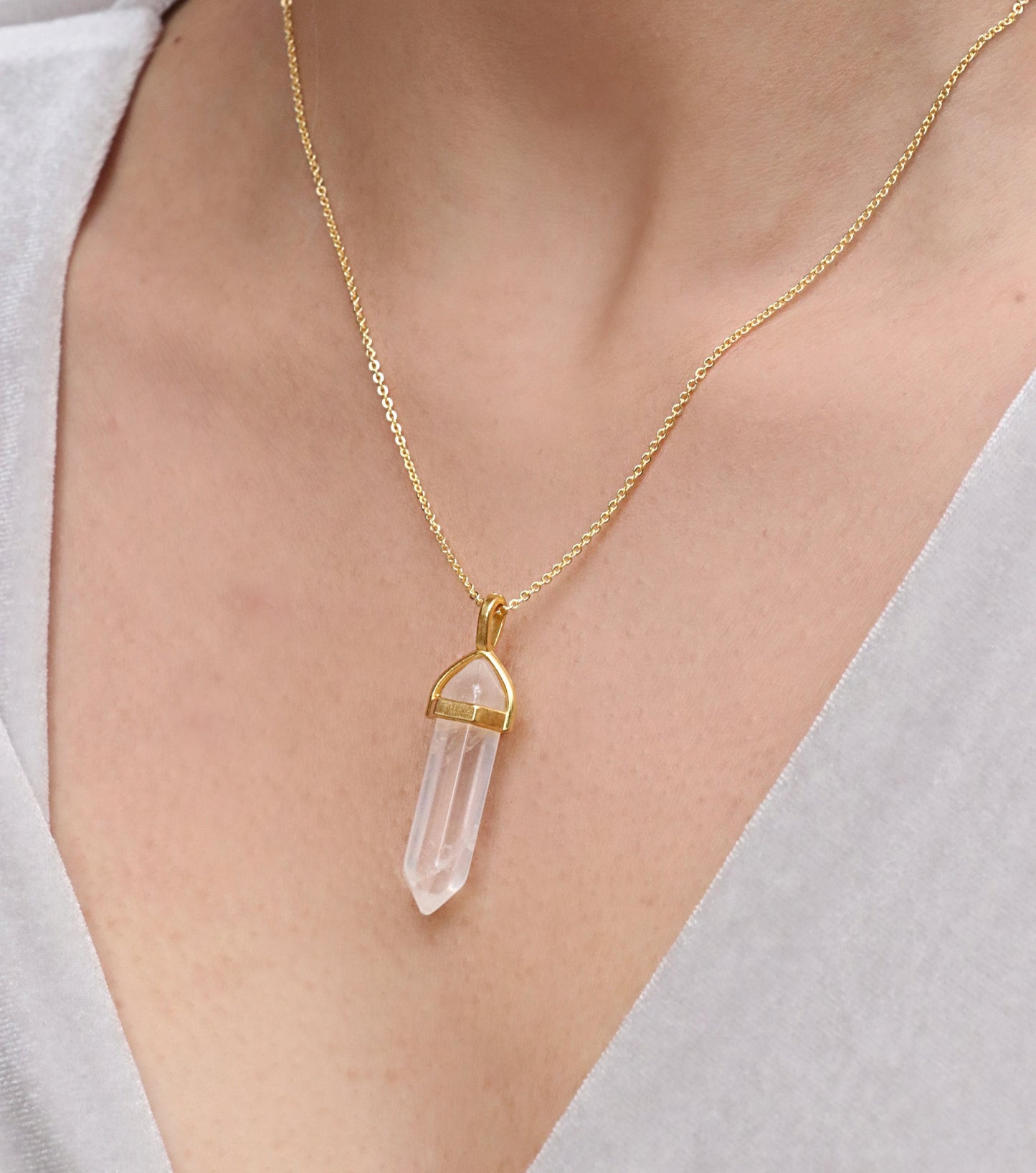 Clear Quartz Double Terminated Necklace