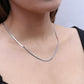 Platinum Luna Herringbone Chain Necklace