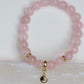 Rose Quartz Bracelet With CZ Moon Charm