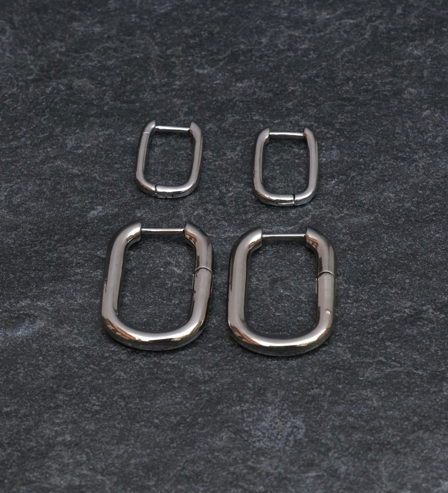Platinum U-Shaped Hoop Earrings