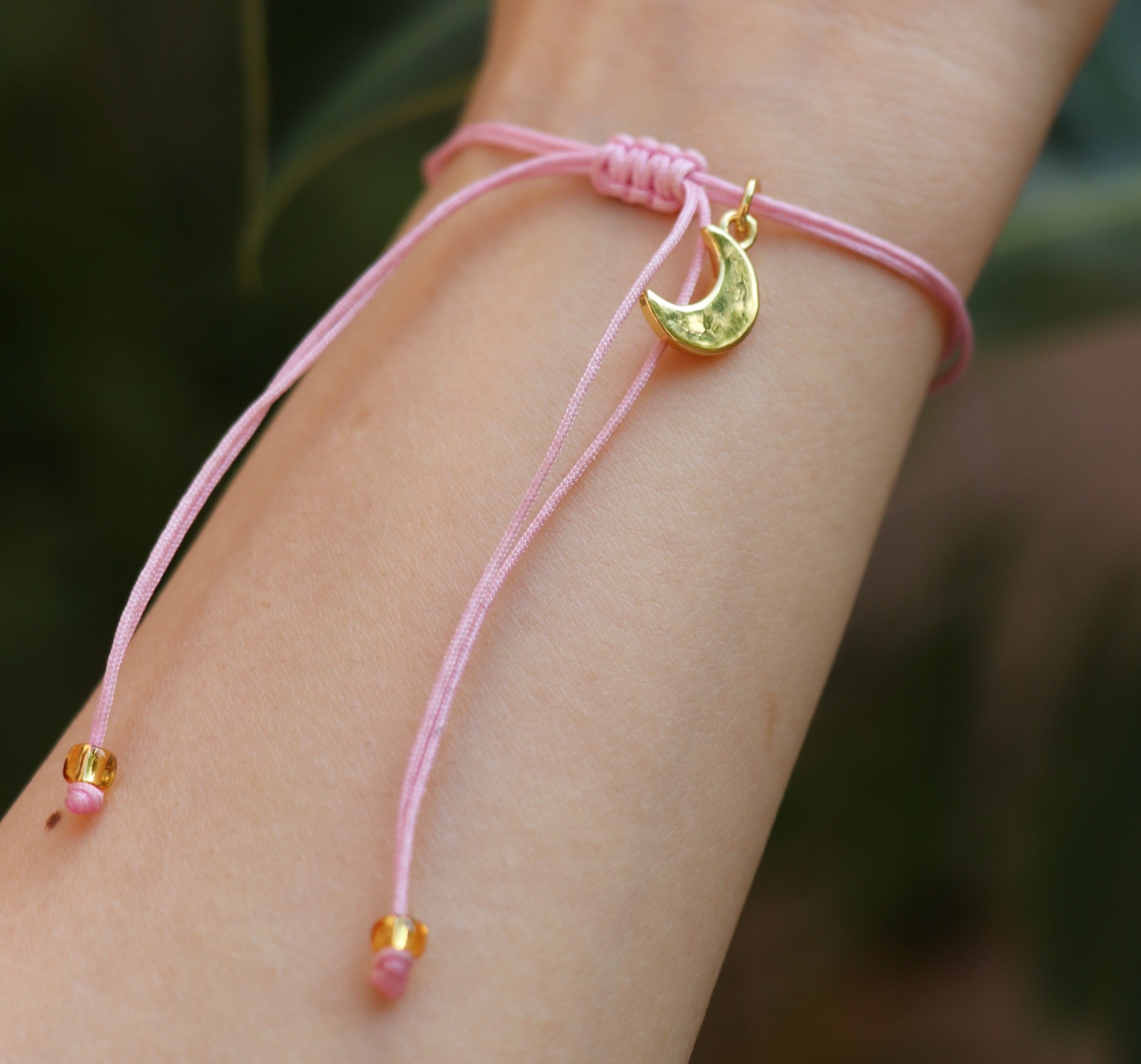 Evil Eye Seed Bead Bracelet Pink moon soul