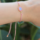 Evil Eye Seed Bead Bracelet (Pink)