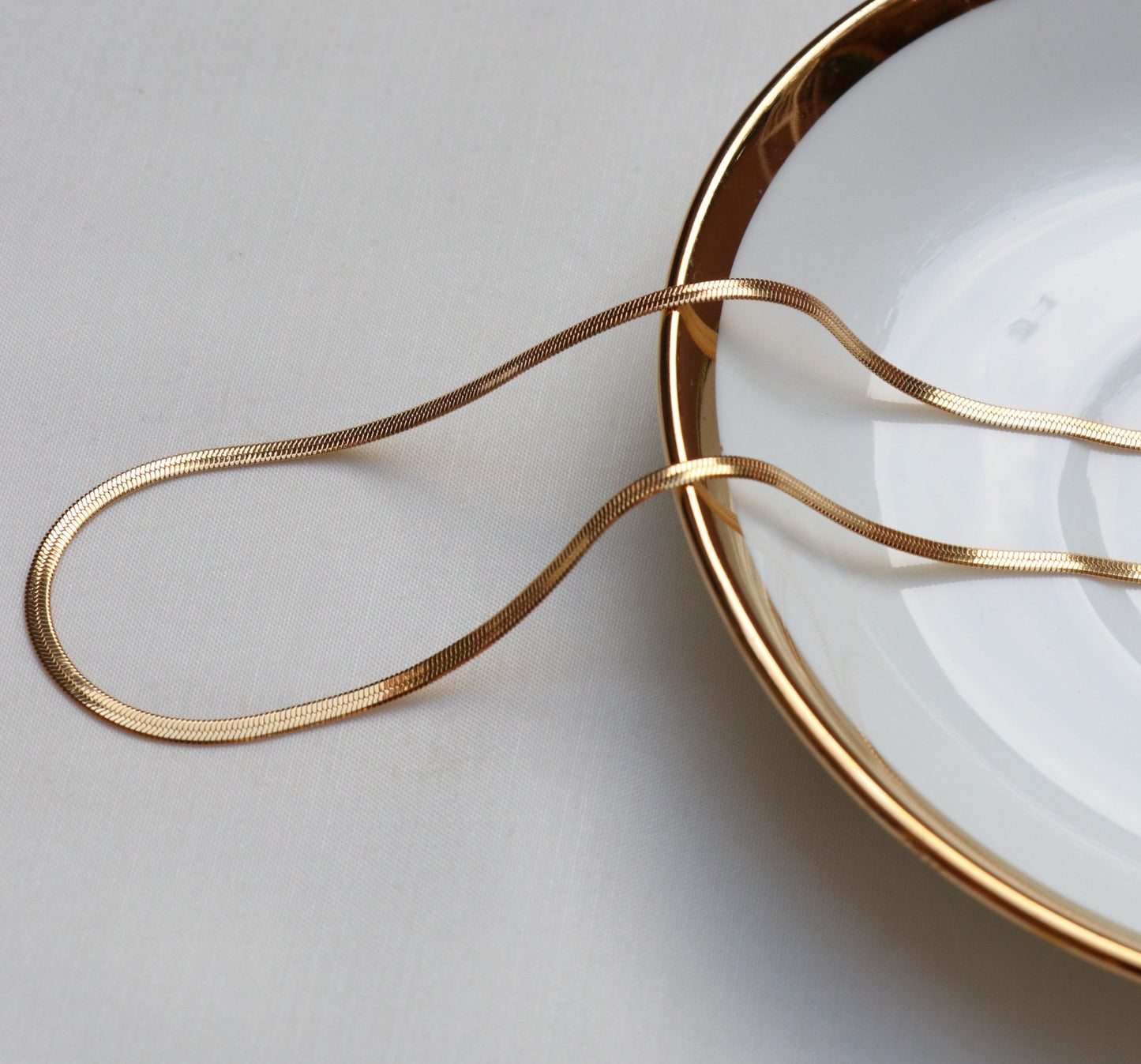 Luna Herringbone Chain Necklace